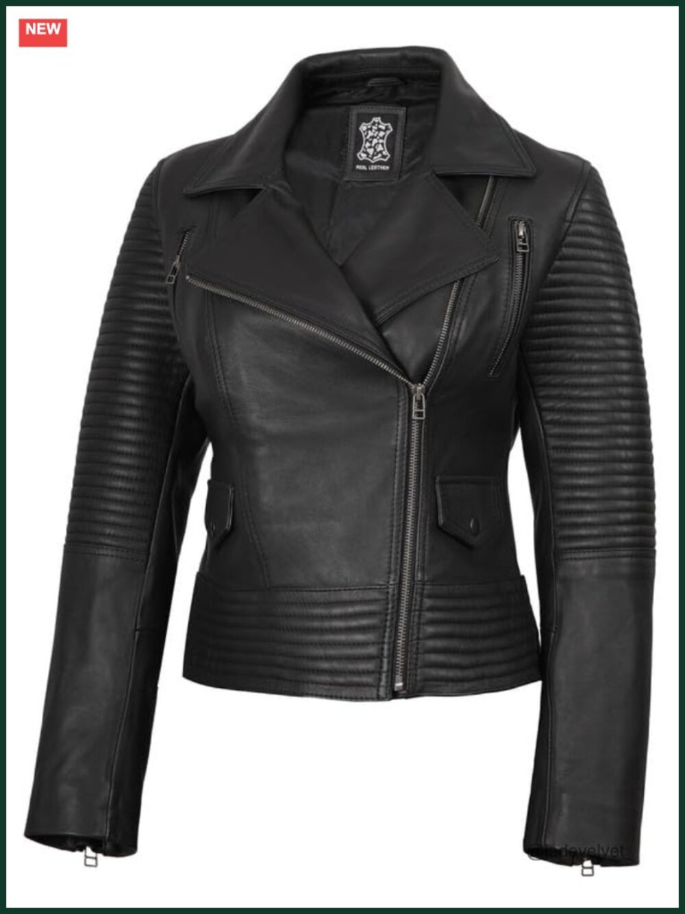 Genuine Lambskin Leather Jacket Asymmetrical Moto Biker Women